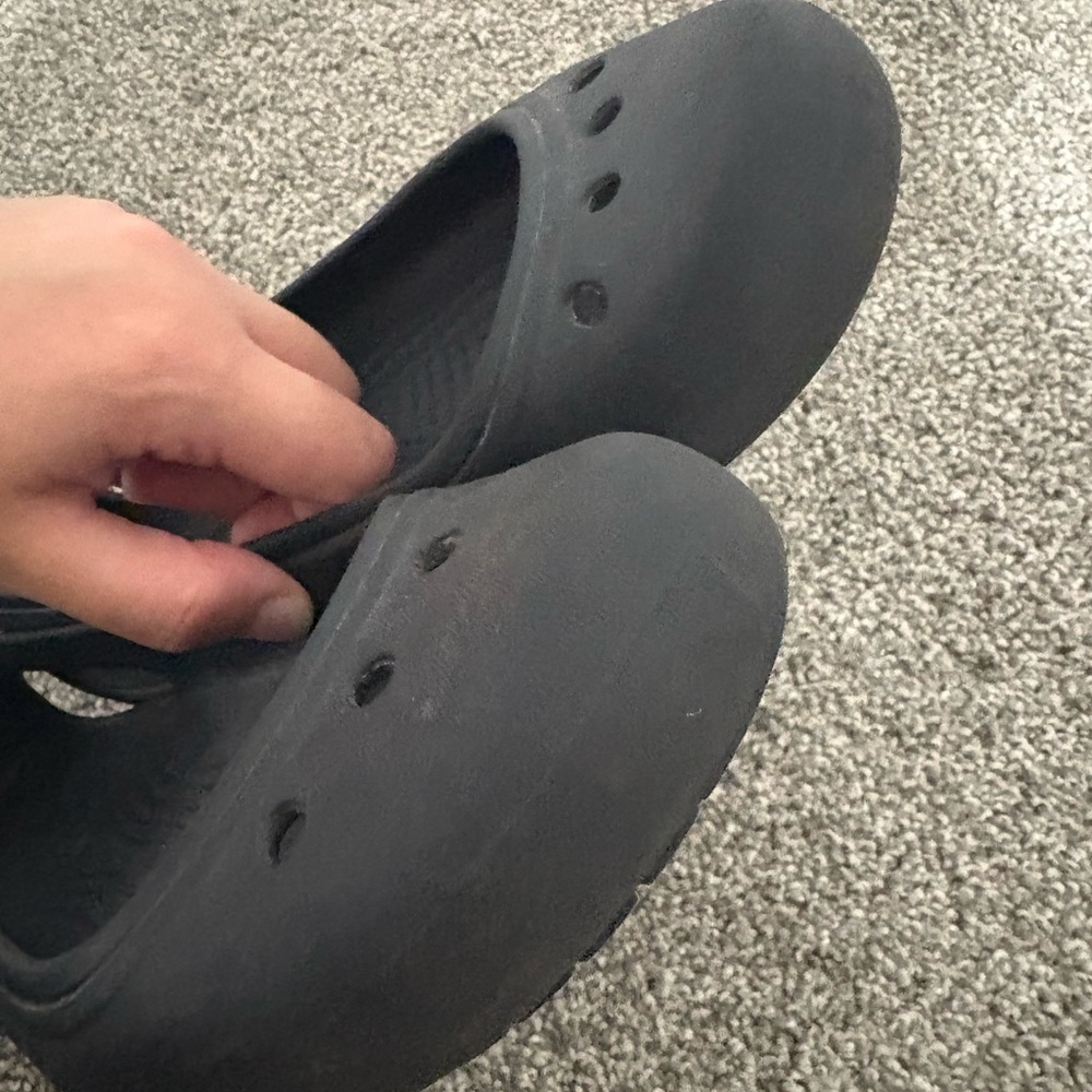 Crocs Kadee Ballet Flats Black Rubber Slip-On Round Toe Women's Size 5 - Picture 2 of 9